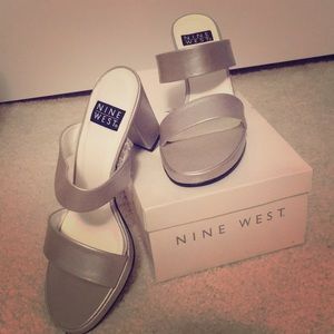 Silver Nine West Heels